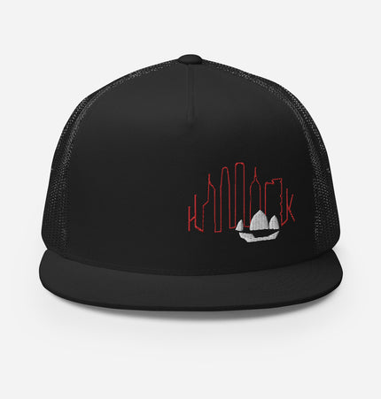852 Junk Skyline Black | Flat Brim Trucker Cap