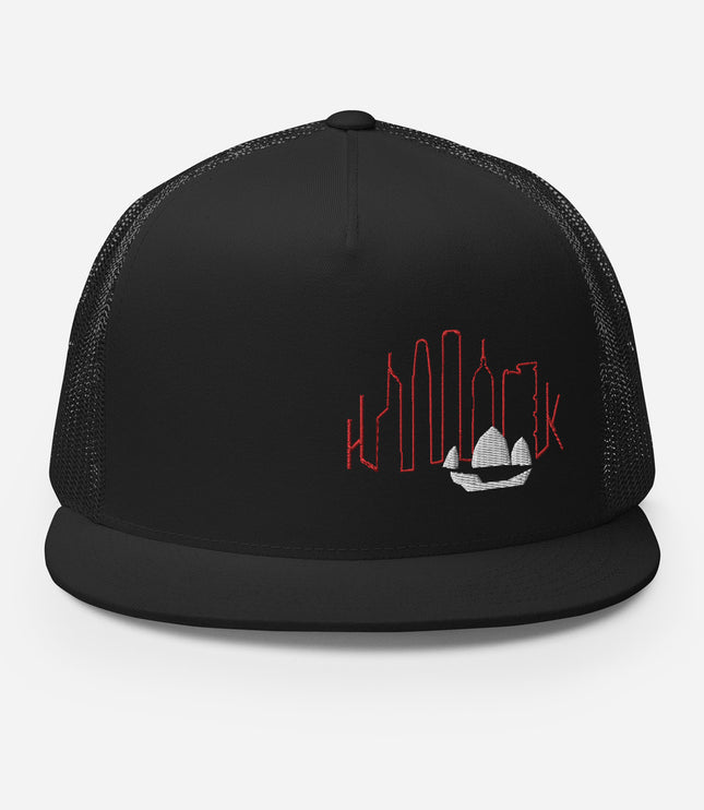 852 Junk Skyline Black | Flat Brim Trucker Cap