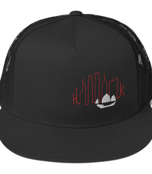 852 Junk Skyline Black | Flat Brim Trucker Cap