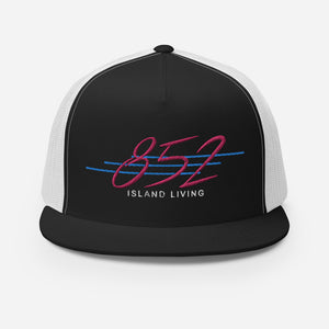 852 Island Living Retro Cool (PNK/BLUE Thread) | Trucker Cap