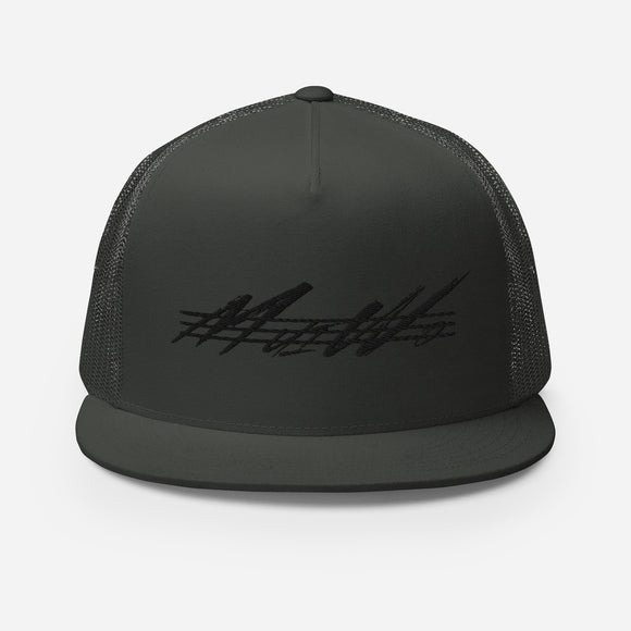 Mui Wo Reppin' All Black | Flat Brim Trucker Cap