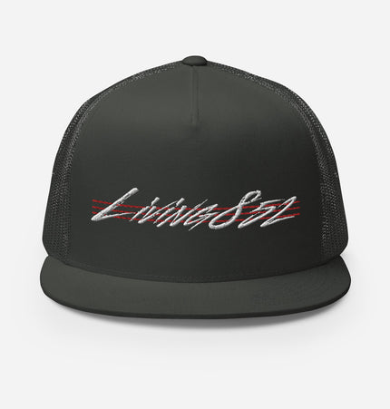 Living852 Throwback (WHITE/RED Thread) | Trucker Cap