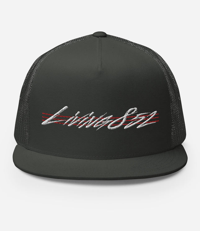 Living852 Throwback (WHITE/RED Thread) | Trucker Cap
