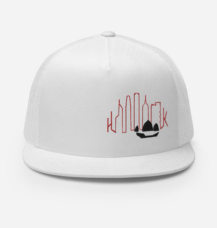 852 Junk Skyline White | Flat Brim Trucker Cap