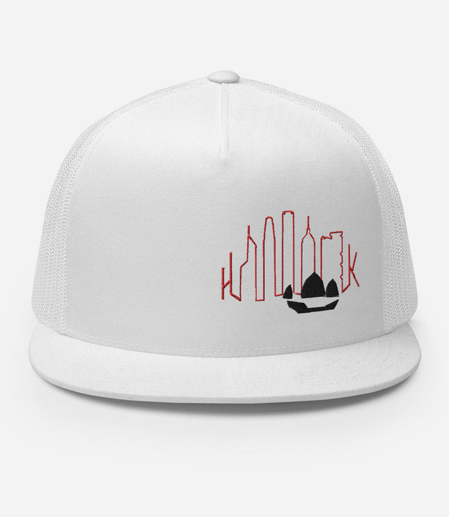 852 Junk Skyline White | Flat Brim Trucker Cap