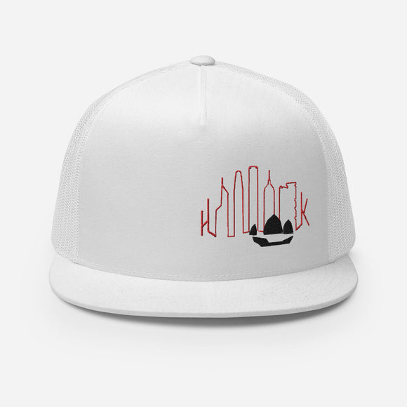 852 Junk Skyline White | Flat Brim Trucker Cap