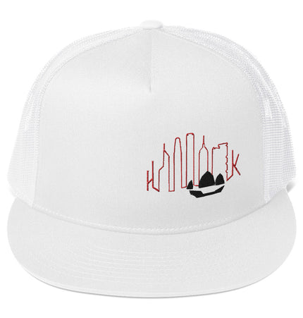 852 Junk Skyline White | Flat Brim Trucker Cap