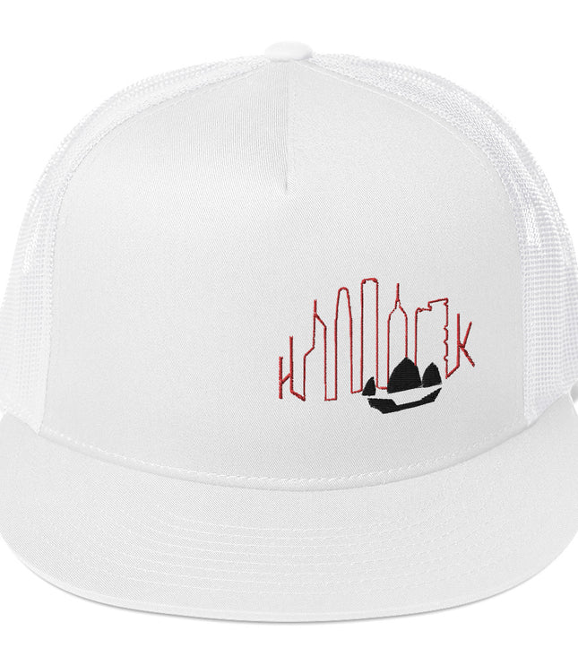 852 Junk Skyline White | Flat Brim Trucker Cap