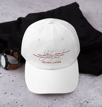 852 Island Living Retro Cool (WHITE/RED Thread) | Dad hat