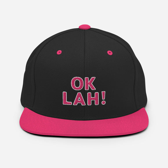 Ok Lah! Bubble Text (Flamingo) | Snapback Hat