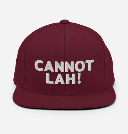 Cannot Lah! Bubble Text | Snapback Hat