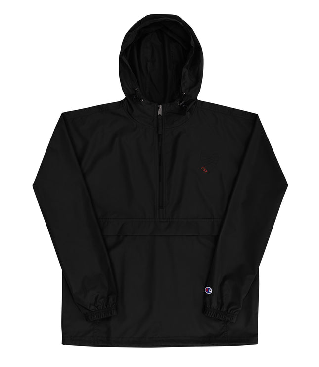 852 Junk Heart Black | Embroidered Champion Packable Jacket