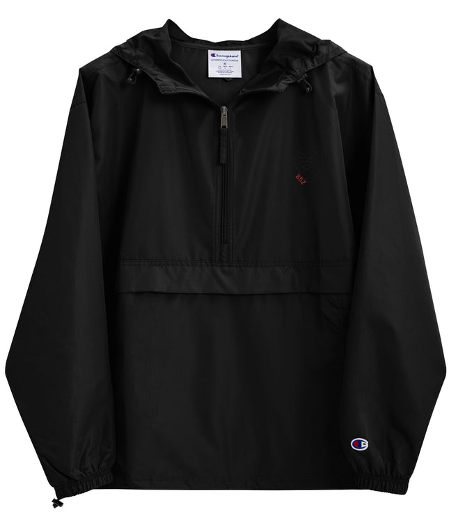 852 Junk Heart Black | Embroidered Champion Packable Jacket