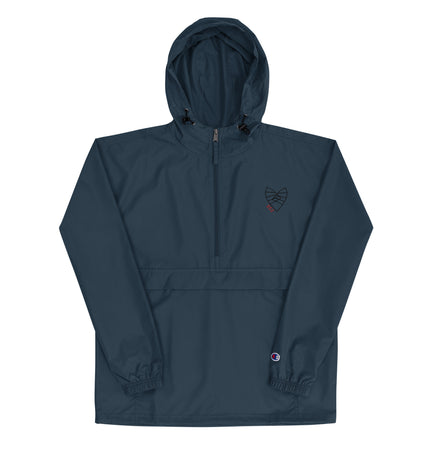 852 Junk Heart Black | Embroidered Champion Packable Jacket
