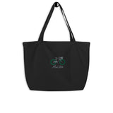 Mui Wo Bike Life Green Wheel | Large organic tote bag