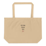 Resting Beach Face 852 | Large organic tote bag