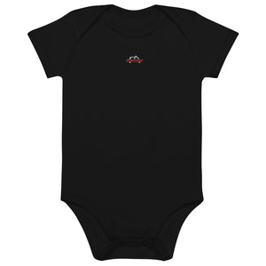 Itsy Bitsy Red Taxi | Organic cotton baby bodysuit