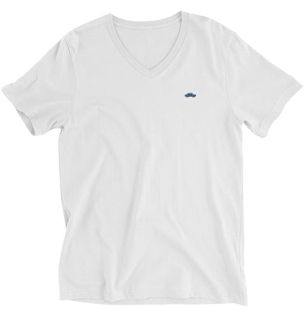 Itsy Bitsy Blue Taxi - Plain Jane | Unisex Short Sleeve V-Neck Tee Shirt