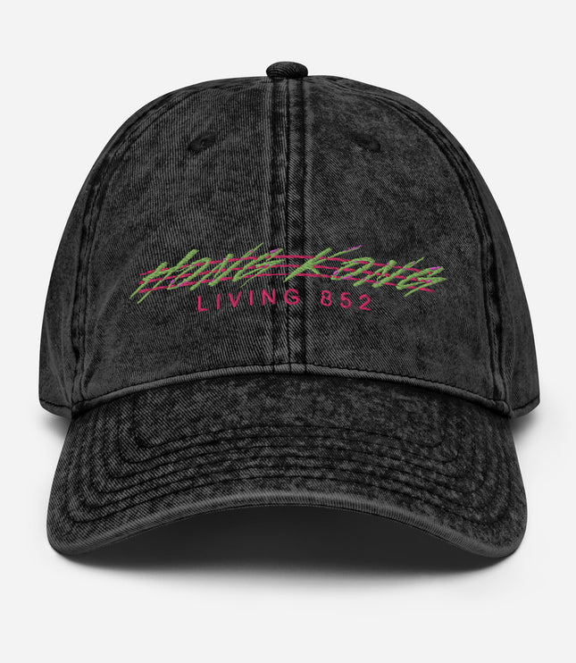 Hong Kong Living 852 (GRN/PNK) | Vintage Cotton Twill Dad Cap