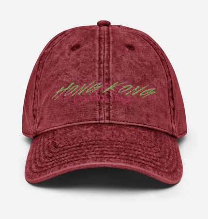 Hong Kong Living 852 (GRN/PNK) | Vintage Cotton Twill Dad Cap